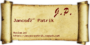 Jancsó Patrik névjegykártya