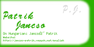 patrik jancso business card